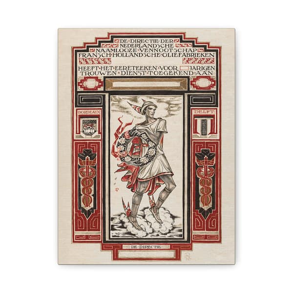 14179550230023258229_2048.jpeg Diploma for Loyal Service at Calvé-Delft - Richard Roland Holst (1924) - Art Deco Canvas Print