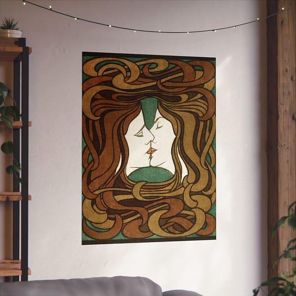 14338229112071195670_2048.jpeg The Kiss - Peter Behrens (1898) - Art Nouveau Poster Print