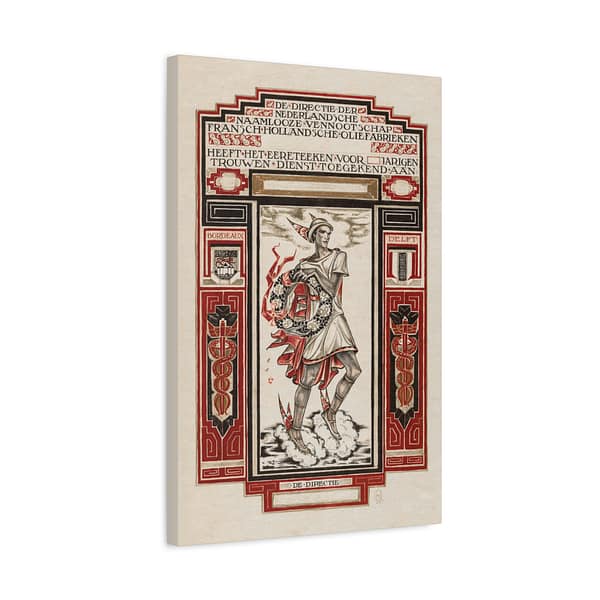 14451850395568404475_2048.jpeg Diploma for Loyal Service at Calvé-Delft - Richard Roland Holst (1924) - Art Deco Canvas Print