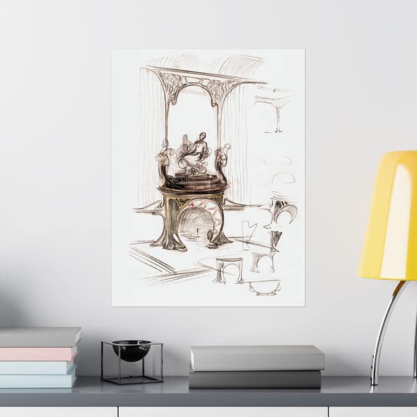 14568561019271255338_2048.jpeg Sketch for a Fireplace - Alphonse Mucha - Art Nouveau Poster Print