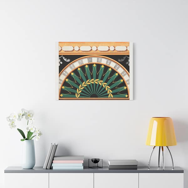14608465624870033142_2048.jpeg Ornamental Design of a Laurel Wreath Surrounding a Black Sun (c.1810) - Art Deco Canvas Print