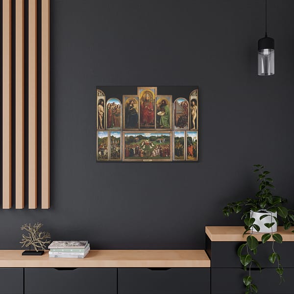 15016801519923838209_2048.jpeg The Ghent Altarpiece - Jan van Eyck (c. 1432) - Medieval Canvas Print