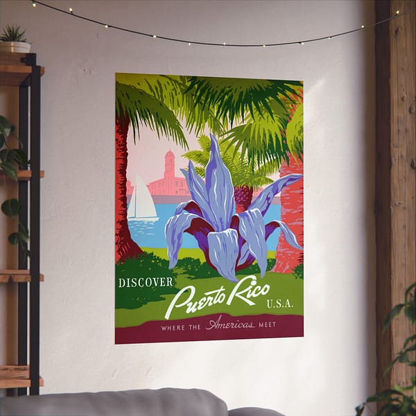 15049368386933274777_2048.jpeg Discover Puerto Rico U.S.A. - Where the Americas Meet - Frank S. Nicholson (c. 1936-40) - Vintage Travel Poster Print