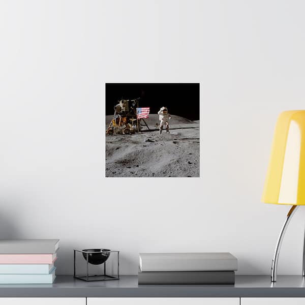 15057036030732151779_2048.jpeg Astronaut John W. Young on the Moon - Apollo 16 Mission - NASA (1972) - Space Age Poster Print