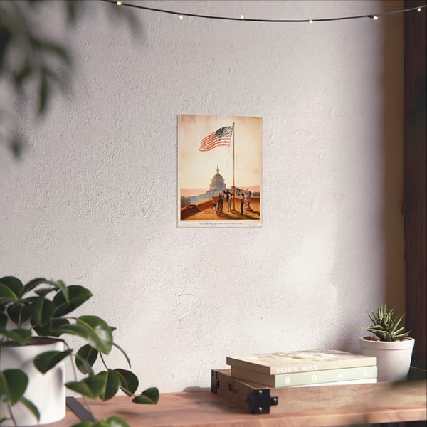 15200946630961168392_2048.jpeg The Flag That Waved One Hundred Years - E.P. & L. Restein (1876) - Patriotic Poster Print
