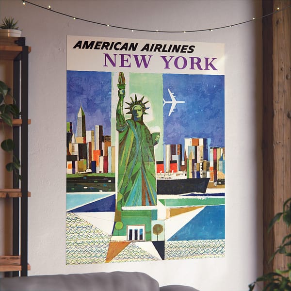 15244174946155153310_2048.jpeg American Airlines - New York - Webber (1964) - Vintage Travel Poster Print