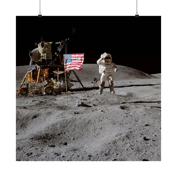 15280443566840498606_2048.jpeg Astronaut John W. Young on the Moon - Apollo 16 Mission - NASA (1972) - Space Age Poster Print