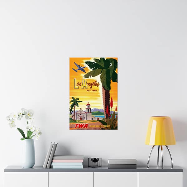 15306773931774712987_2048.jpeg Los Angeles - Fly TWA! - Robert Harmer Smith (1950) - Vintage Travel Poster Print