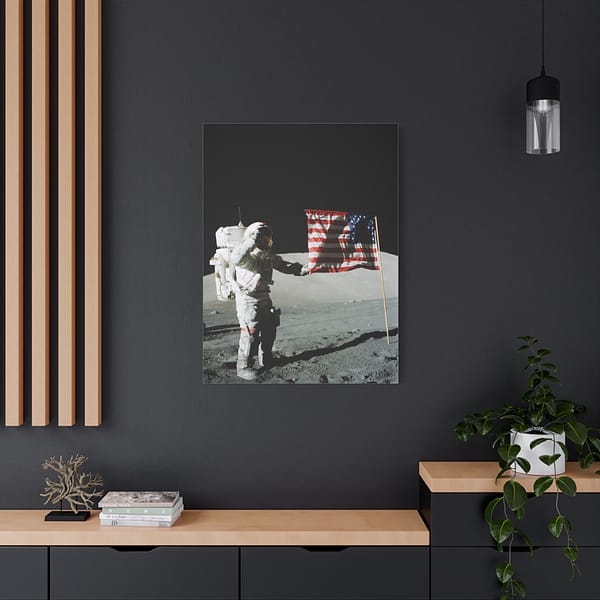 15358329583151127721_2048.jpeg Astronaut Eugene A. Cernan on the Moon - Apollo 17 Mission - NASA (1972) - Space Age Canvas Print