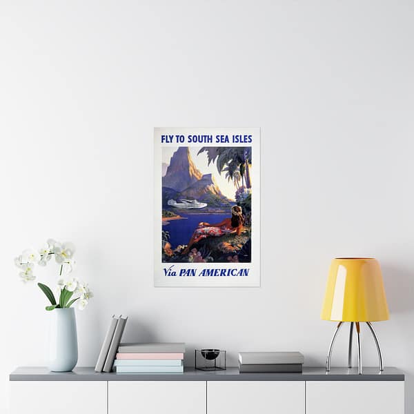 15393759844869870794_2048.jpeg Fly to South Sea Isles via Pan American - Paul George Lawler (1938) - Vintage Travel Poster Print