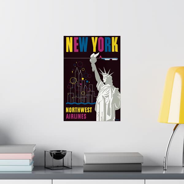 15409408207908983539_2048.jpeg Fly Northwest Airlines - Finest to New York - Wessel (1950) - Vintage Travel Poster Print
