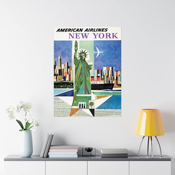 1544555060231098150_2048.jpeg American Airlines - New York - Webber (1964) - Vintage Travel Poster Print