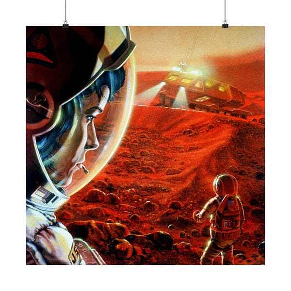 15449791613682240901_2048.jpeg Astronauts Walking on Mars During a Dust Storm - NASA, Paul DiMare (1989) - Space Age Poster Print