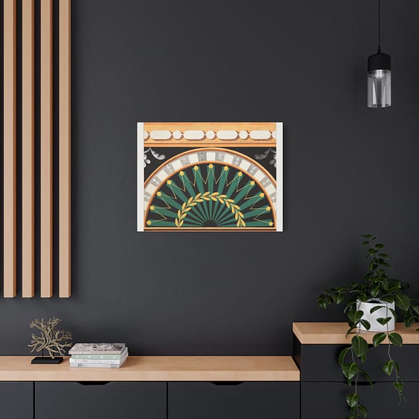 15714014700255182453_2048.jpeg Ornamental Design of a Laurel Wreath Surrounding a Black Sun (c.1810) - Art Deco Canvas Print