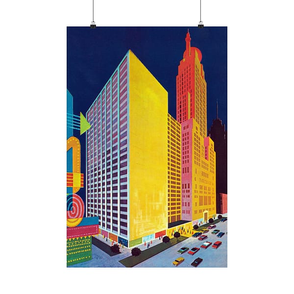 15723209483194838497_2048.jpeg Sheraton-Chicago Hotel - 505 North Michigan Avenue (1960–1979) - Vintage Travel Poster Print