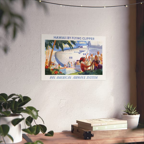 15823027700516072068_2048.jpeg Hawaii by Flying Clipper - Pan American Airways System (1938) - Vintage Travel Poster Print