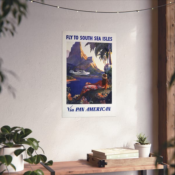 1594785917184116805_2048.jpeg Fly to South Sea Isles via Pan American - Paul George Lawler (1938) - Vintage Travel Poster Print