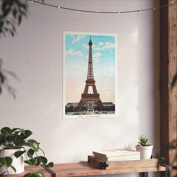 16174634266132473832_2048.jpeg View of the Eiffel Tower in Paris (c. 1900-1930) - Vintage Travel Poster Print