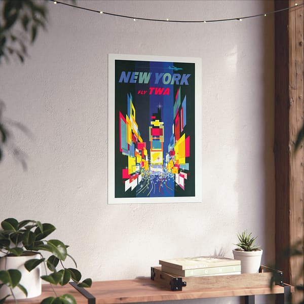 16176463850330565270_2048.jpeg New York - Fly TWA - David Klein (1956) - Vintage Travel Poster Print