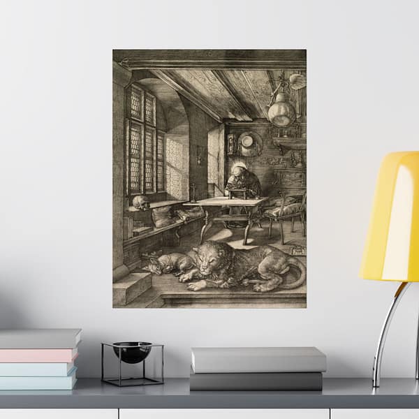 16198195930884077023_2048.jpeg Saint Jerome in His Study - Albrecht Dürer (1514) - Renaissance Poster Print