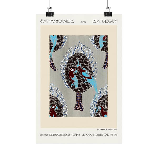16460375569078113915_2048.jpeg Bird Pattern Pochoir Print in Oriental style - E. A. Séguy (1914) - Art Nouveau Poster Print