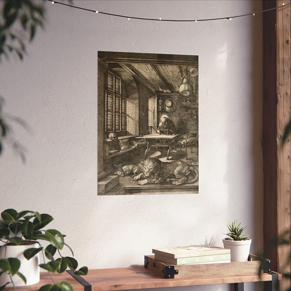 16484546565233315433_2048.jpeg Saint Jerome in His Study - Albrecht Dürer (1514) - Renaissance Poster Print