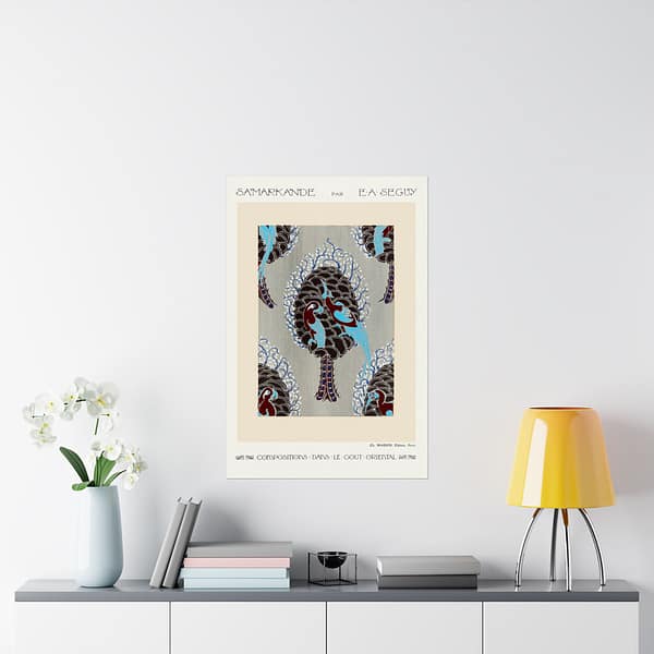 16520946760640702395_2048.jpeg Bird Pattern Pochoir Print in Oriental style - E. A. Séguy (1914) - Art Nouveau Poster Print