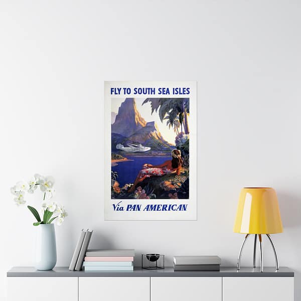 1666634185025351901_2048.jpeg Fly to South Sea Isles via Pan American - Paul George Lawler (1938) - Vintage Travel Poster Print