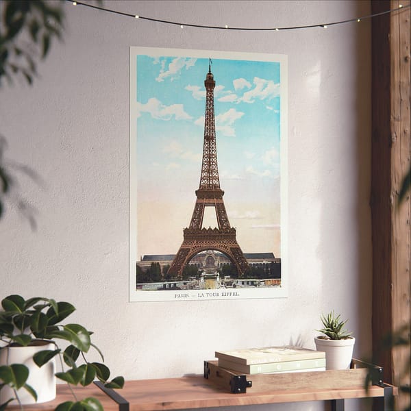 16691954759623786487_2048.jpeg View of the Eiffel Tower in Paris (c. 1900-1930) - Vintage Travel Poster Print