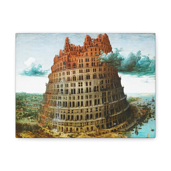 16742235961050841530_2048.jpeg The Little Tower of Babel (Vienna) - Pieter Bruegel the Elder (c. 1563) - Renaissance Canvas Print