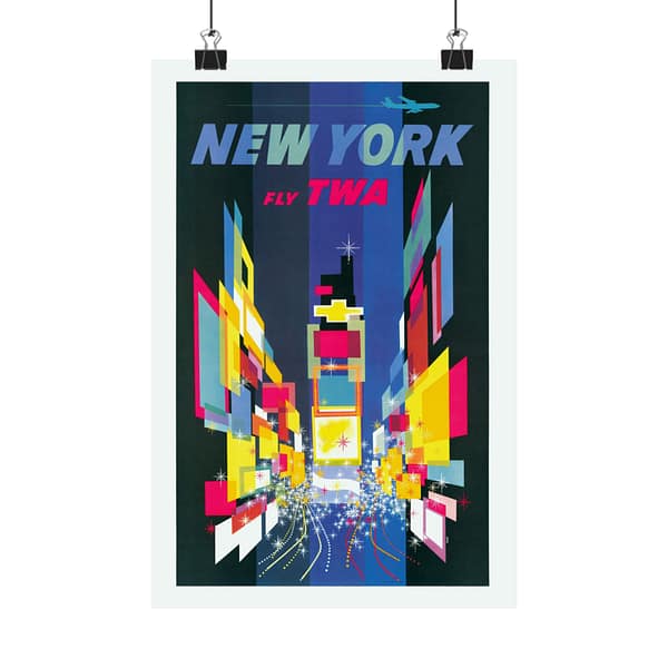 16761062420940040017_2048.jpeg New York - Fly TWA - David Klein (1956) - Vintage Travel Poster Print