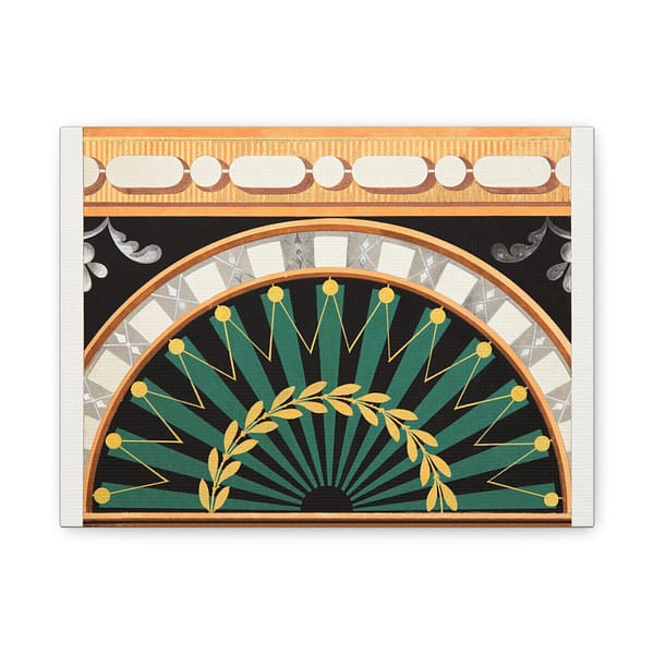 17041232545754331986_2048.jpeg Ornamental Design of a Laurel Wreath Surrounding a Black Sun (c.1810) - Art Deco Canvas Print