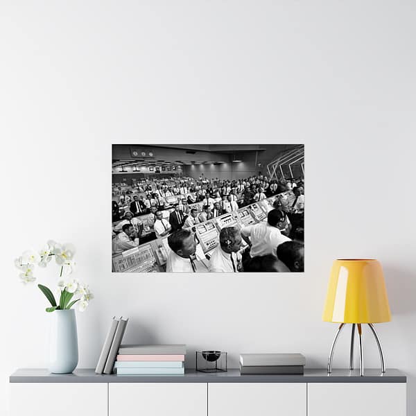 17043259319421111070_2048.jpeg Kennedy Space Center Mission Control during Apollo 11 Launch - NASA (1969) - Space Age Poster Print
