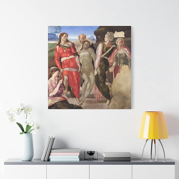 17104853476857023180_2048-1.jpeg The Entombment - Michelangelo (c. 1500-01) - Renaissance Canvas Print