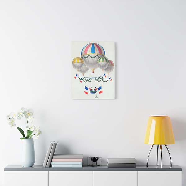 17143458203611092057_2048.jpeg French Flag Decorated Group of Air Balloons Harnessed Together - Leon Benett (1917) - Vintage Art Canvas Print
