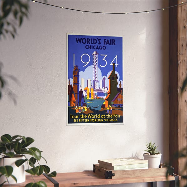 17376093562619150108_2048.jpeg World's Fair - Chicago - Weimer Pursell (1934) - Art Deco Poster Print