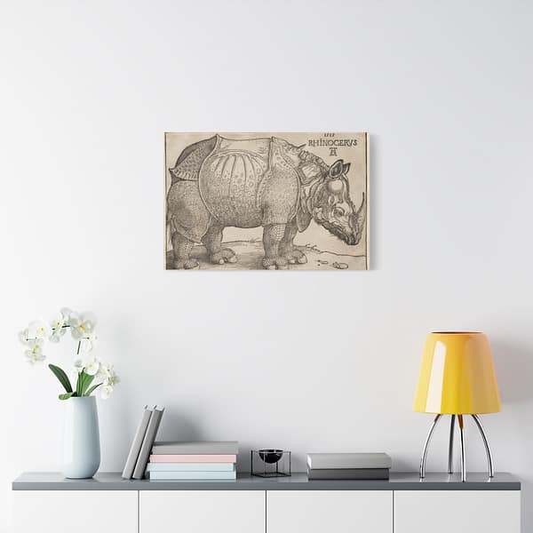 17433318323997181784_2048.jpeg Rhinoceros - Albrecht Dürer (1515) - Renaissance Canvas Print
