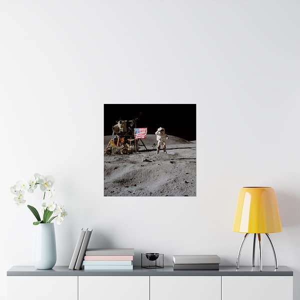17447563059979023405_2048.jpeg Astronaut John W. Young on the Moon - Apollo 16 Mission - NASA (1972) - Space Age Poster Print