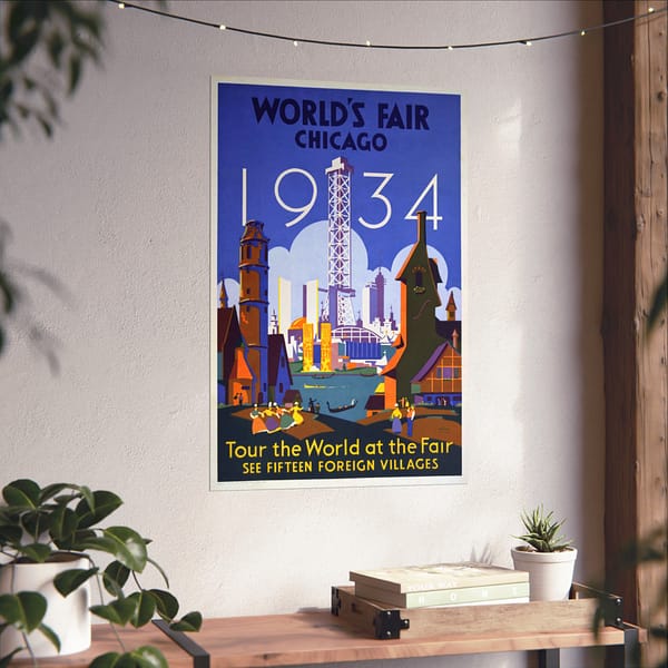 17500177269502546544_2048.jpeg World's Fair - Chicago - Weimer Pursell (1934) - Art Deco Poster Print
