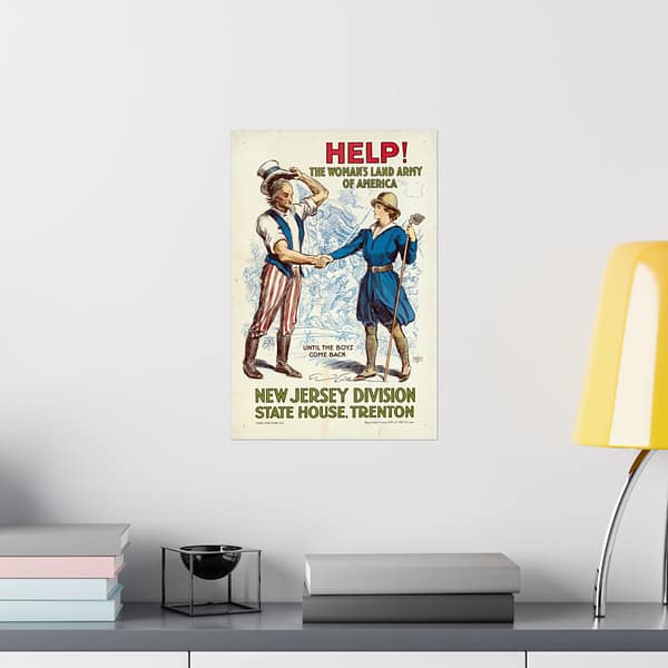 17573110868143928789_2048.jpeg Help! The Woman's Land Army of America, New Jersey Division - C.D. Gibson (1918) - Patriotic WWI Poster Print