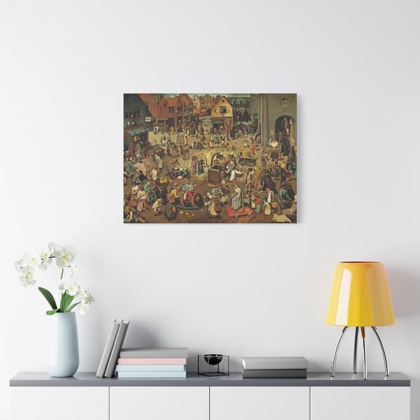 17743226368093816577_2048.jpeg The Fight Between Carnival and Lent - Pieter Bruegel the Elder (1559) - Renaissance Canvas Print