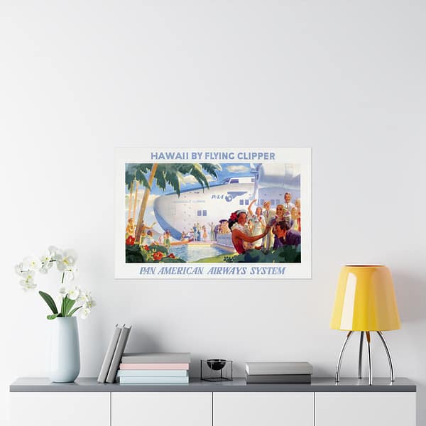 17756726133909159390_2048.jpeg Hawaii by Flying Clipper - Pan American Airways System (1938) - Vintage Travel Poster Print
