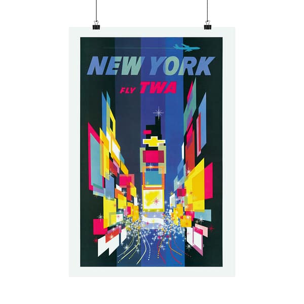 17807919752528647798_2048.jpeg New York - Fly TWA - David Klein (1956) - Vintage Travel Poster Print
