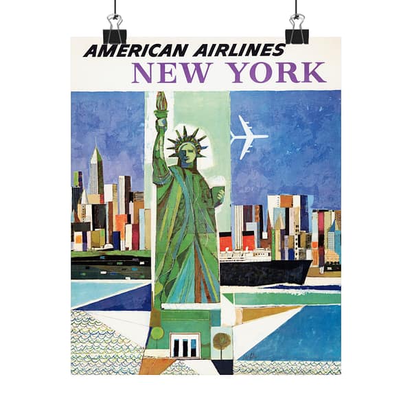 17881859908842052798_2048.jpeg American Airlines - New York - Webber (1964) - Vintage Travel Poster Print