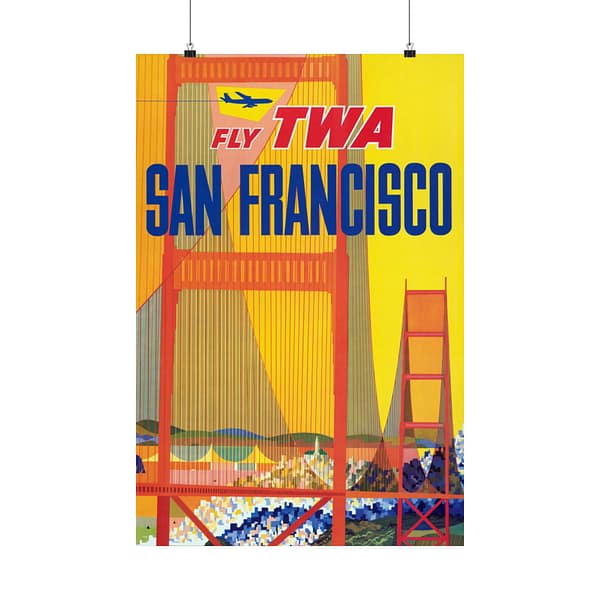 17979794784270424296_2048.jpeg Fly TWA - San Francisco - David Klein (1957) - Vintage Travel Poster Print