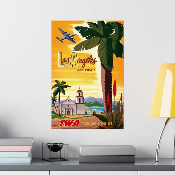 1798686612618014228_2048.jpeg Los Angeles - Fly TWA! - Robert Harmer Smith (1950) - Vintage Travel Poster Print