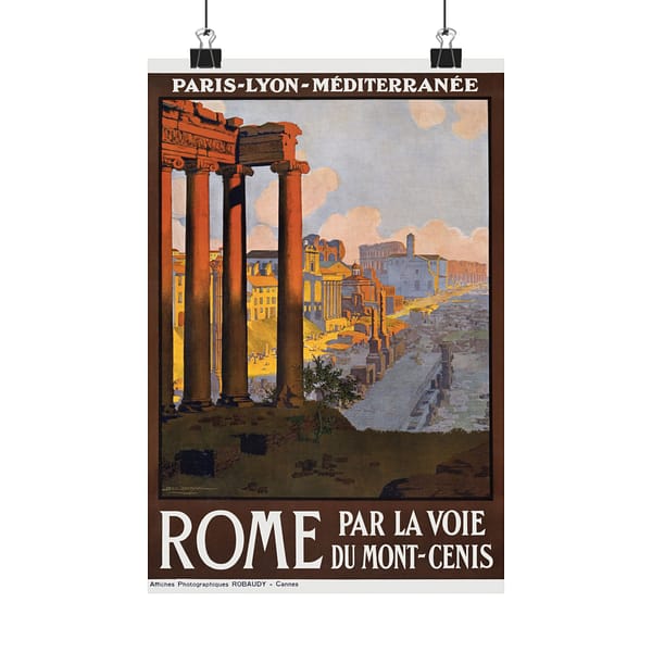 18017570498705548745_2048.jpeg Rome via the Mont-Cenis Route - Géo Dorival (1920) - Vintage Travel Poster Print