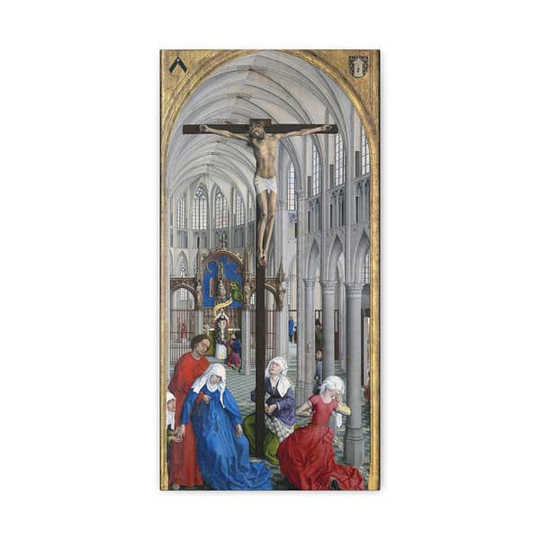 18040282058753065395_2048.jpeg The Seven Sacraments Altarpiece - Central Panel - Rogier van der Weyden (c. 1445-1450) - Medieval Canvas Print