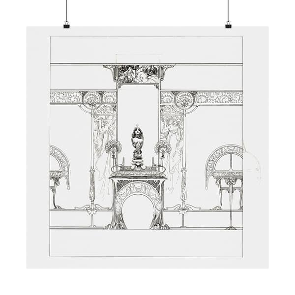 18050083681482320954_2048.jpeg Decor for the Fireplace for the Fouquet boutique - Alphonse Mucha (c. 1900) - Art Nouveau Poster Print