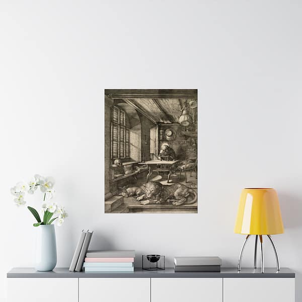 18281983353155363477_2048.jpeg Saint Jerome in His Study - Albrecht Dürer (1514) - Renaissance Poster Print